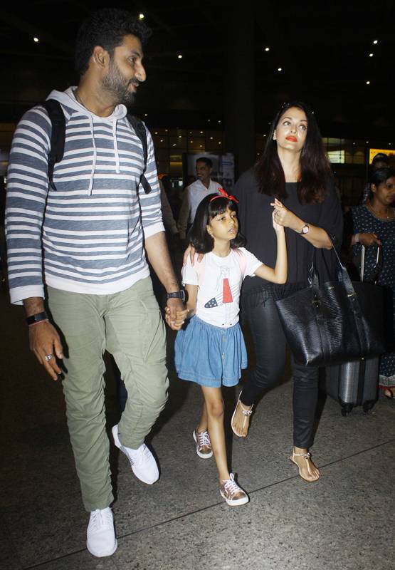मालदीव से लौटे अभिषेक-ऐश्वर्या, एयरपोर्ट पर थकी नजर आईं आराध्या