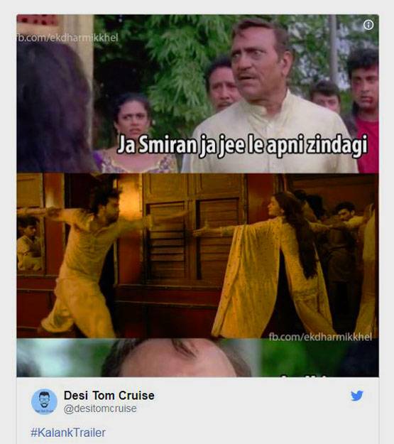 कलंक का ट्रेलर रिलीज, सोशल मीडिया पर लोगों ने बनाए FUNNY मीम्स