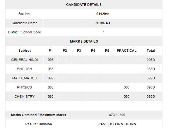 तनु को मिले इतने नंबर, ये है 12वीं के टॉप 5 स्टूडेंट्स की मार्कशीट