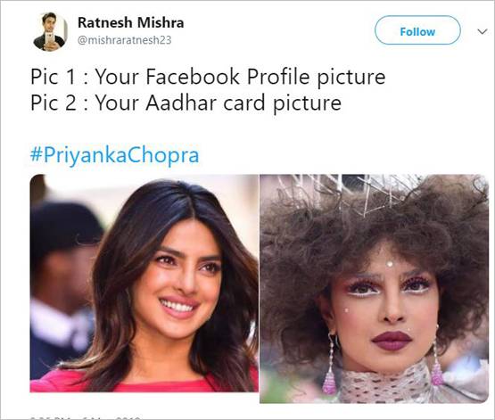 प्रियंका के लुक की तुलना वीरप्पन की मूंछों से, सोशल मीडिया में ऐसे उड़ा मजाक