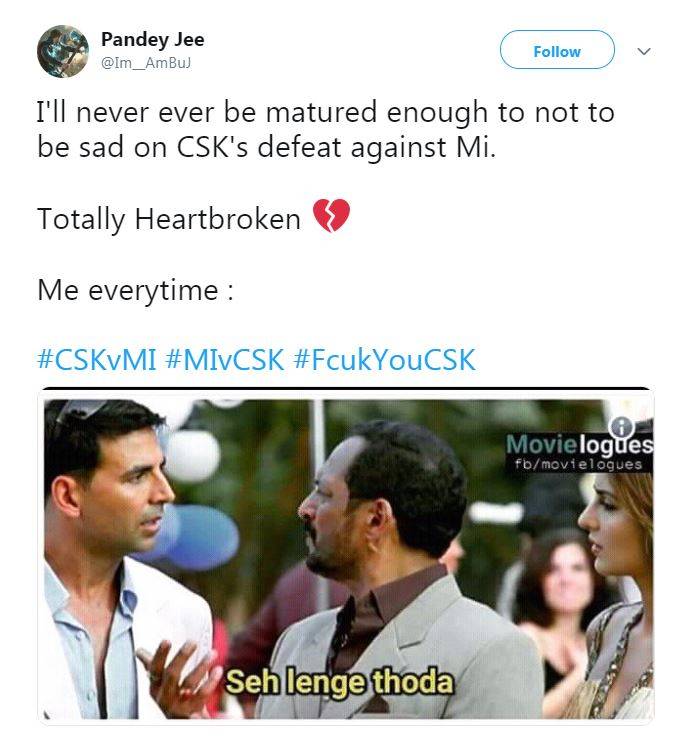 हार के बाद नाराज हुए फैंस, धोनी और CSK का उड़ाया मजाक