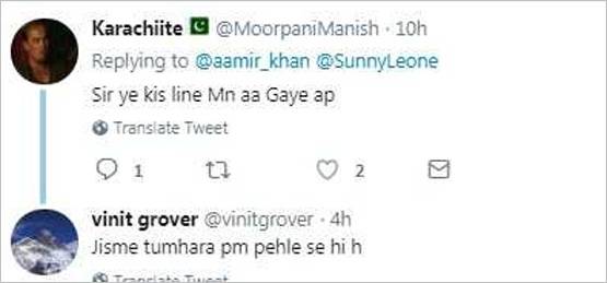 आमिर ने सनी लियोनी को किया विश, ट्रोल्स ने घेरा