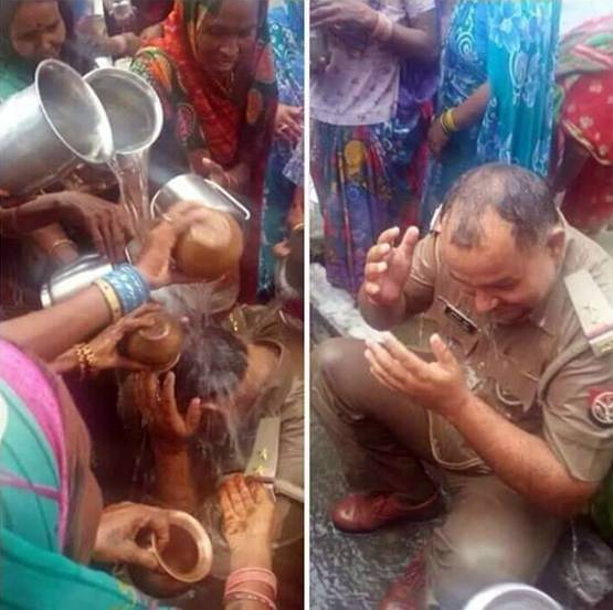 थाने में लोटा-बाल्टी लेकर आईं महिलाएं, सिर झुकाकर बैठ गया SHO