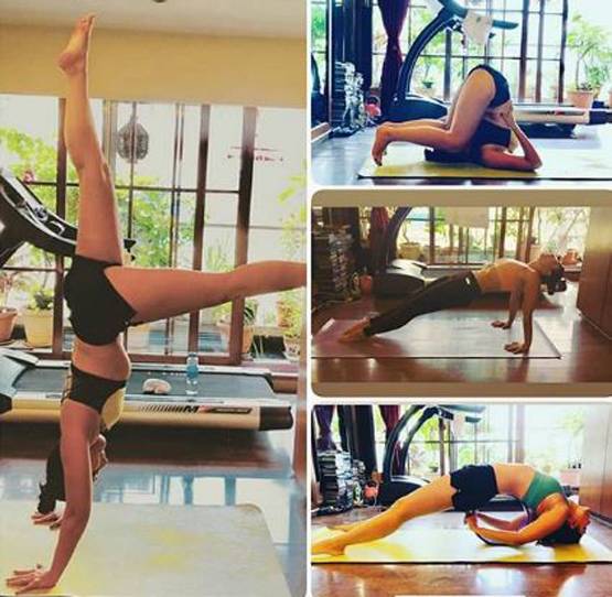 फिटनेस फ्रीक करीना कपूर ने किए मुश्किल योगा पोज, फोटोज वायरल