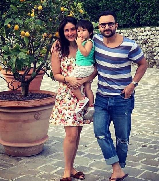 लंदन में शॉपिंग पर निकले सैफ-करीना, पापा के कंधों पर बैठे दिखे तैमूर