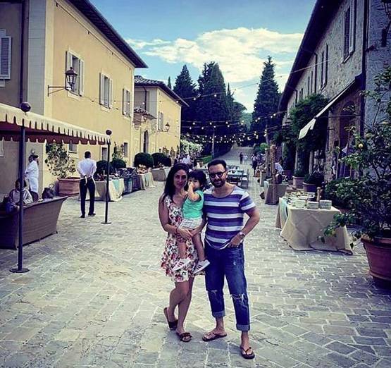 लंदन में शॉपिंग पर निकले सैफ-करीना, पापा के कंधों पर बैठे दिखे तैमूर