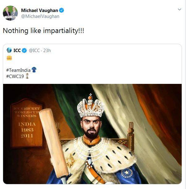 कोहली को किंग बताने पर वॉन ने उठाए सवाल, ICC ने की बोलती बंद