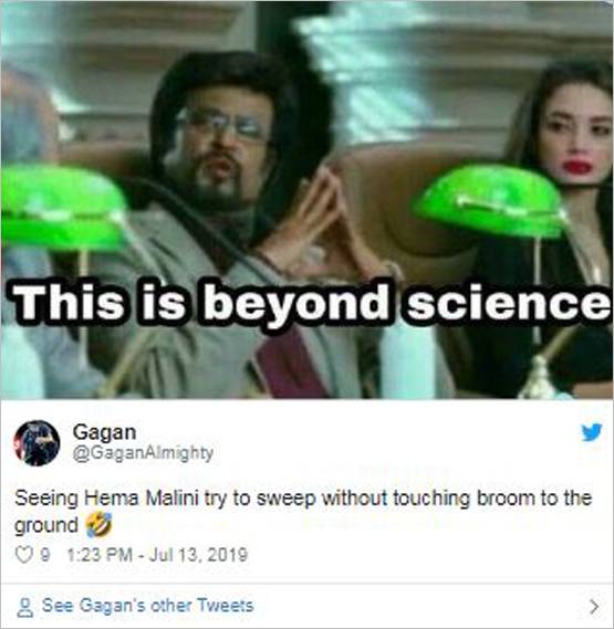 हेमा मालिनी ने संसद परिसर में लगाई झाड़ू, लोगों ने ऐसे उड़ाया मजाक