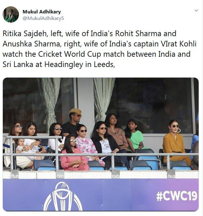 वर्ल्ड कप मैच में दूर रहीं कोहली-रोहित की पत्नियां, फैंस हुए हैरान