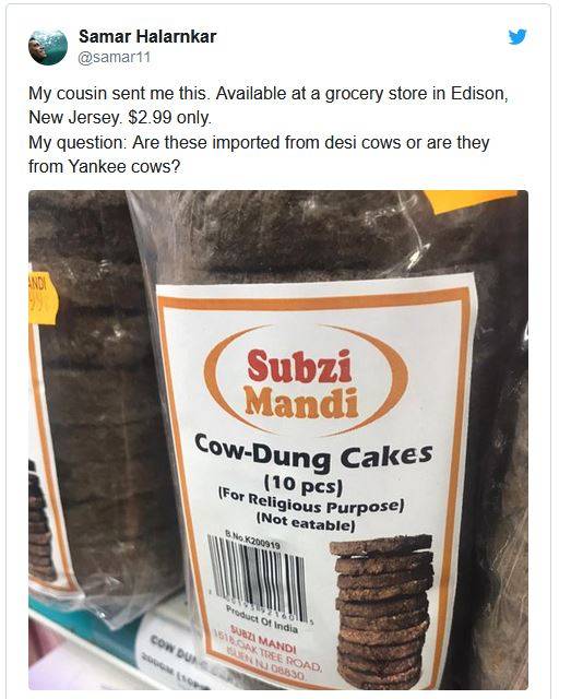 अमेरिका के स्टोर में गोबर के मेड इन इंडिया उपले, जानिए कीमत