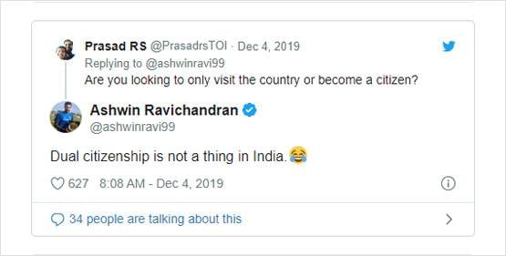 नित्यानंद के 'हिंदू राष्ट्र' में अश्विन की भी दिलचस्पी, पूछा- वीजा कैसे मिलेगा