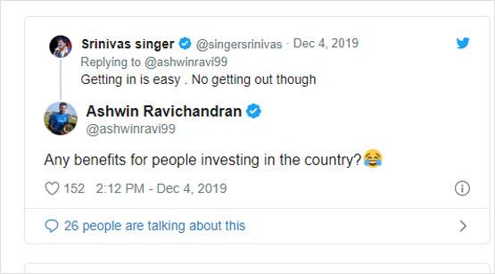 नित्यानंद के 'हिंदू राष्ट्र' में अश्विन की भी दिलचस्पी, पूछा- वीजा कैसे मिलेगा