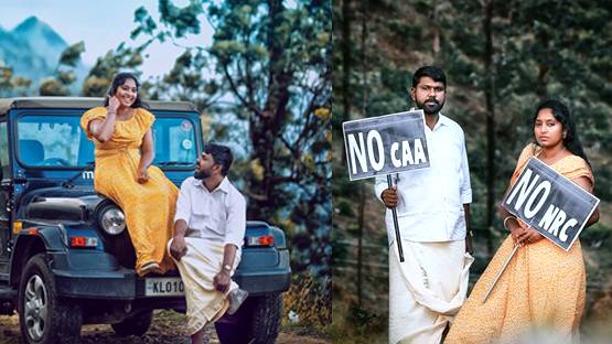 प्री-वेडिंग फोटोशूट में कपल ने किया CAA-NRC का विरोध, तस्वीरें वायरल