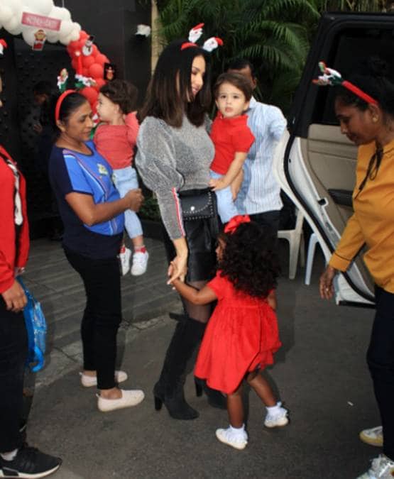 बच्चों संग सनी लियोन प्री क्र‍िसमस सेलिब्रेशन, पार्टी में दिखा ऐसा लुक