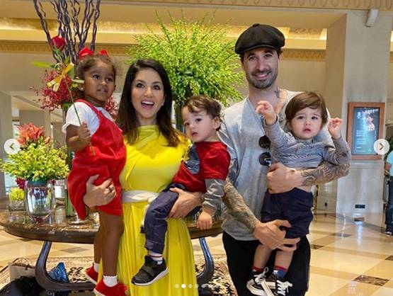 बच्चों संग सनी लियोन प्री क्र‍िसमस सेलिब्रेशन, पार्टी में दिखा ऐसा लुक