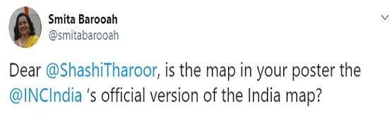 थरूर ने शेयर किया भारत का विवादित नक्शा, ट्विटर पर भड़के यूजर