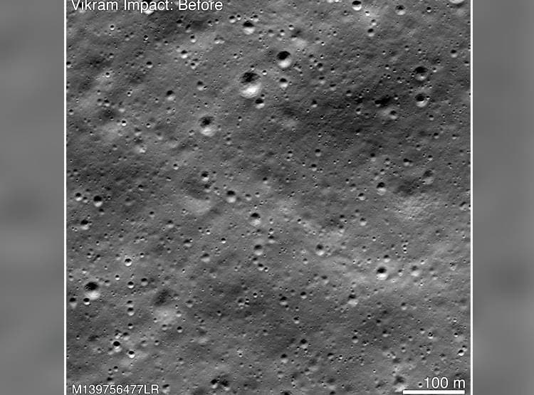 नासा को द‍िखा व‍िक्रम लैंडर, तीन टुकड़ों में चांद पर ब‍िखरा म‍िला