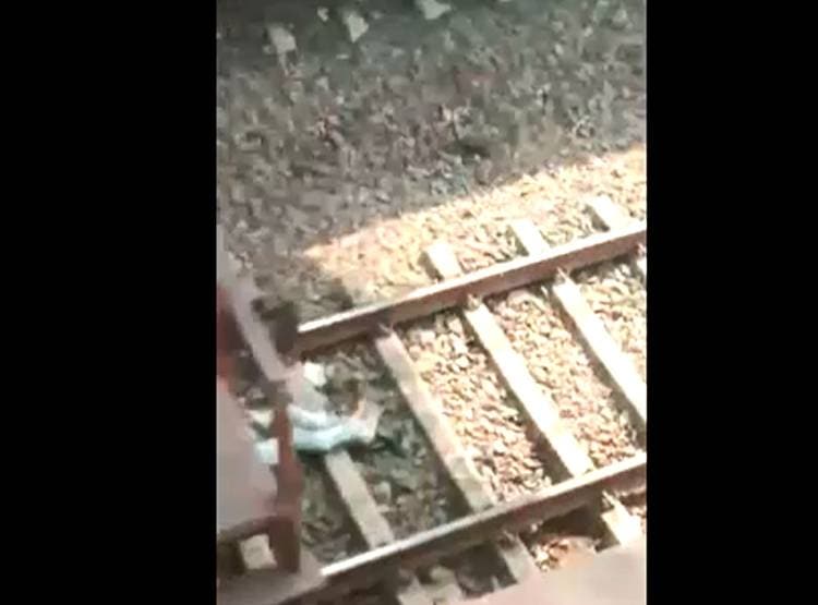 पटर‍ियों पर लेटा शख्स, ऊपर से धड़ाधड़ गुजरती रही ट्रेन, वीड‍ियो वायरल
