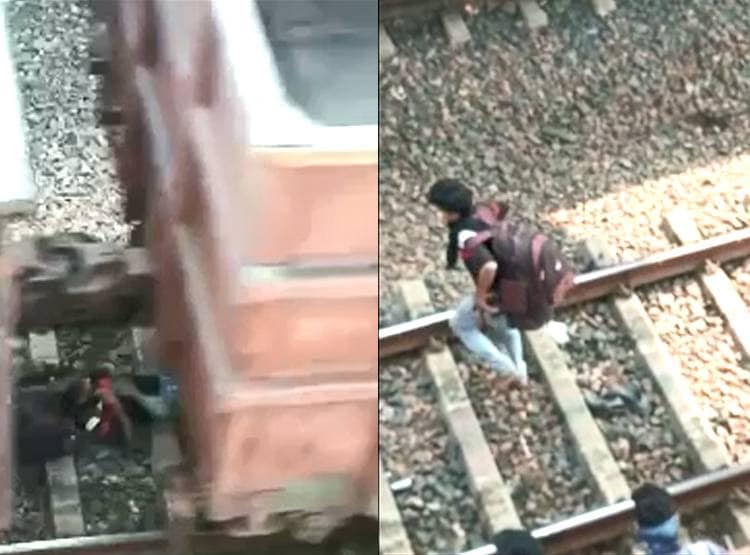 पटर‍ियों पर लेटा शख्स, ऊपर से धड़ाधड़ गुजरती रही ट्रेन, वीड‍ियो वायरल