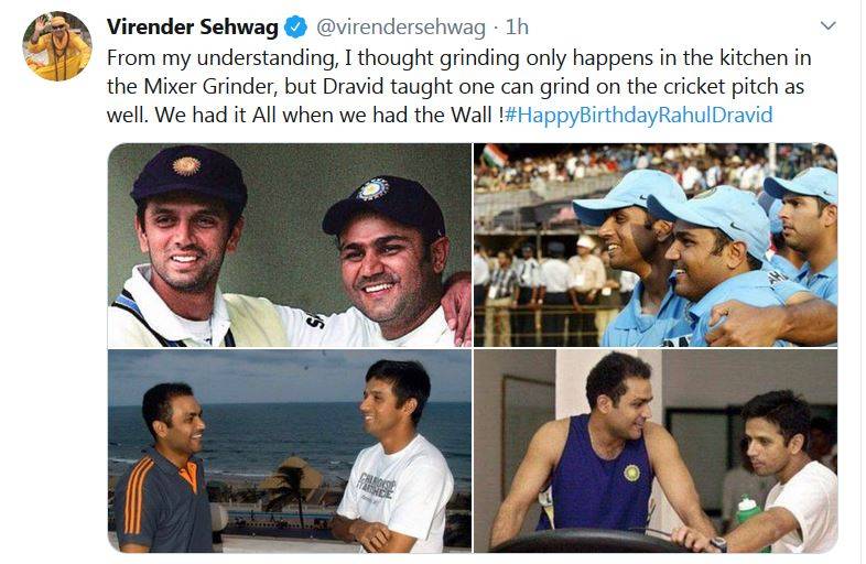 द्रविड़ के बर्थडे पर वीरू का ट्वीट, किचन के इस सामान से की तुलना