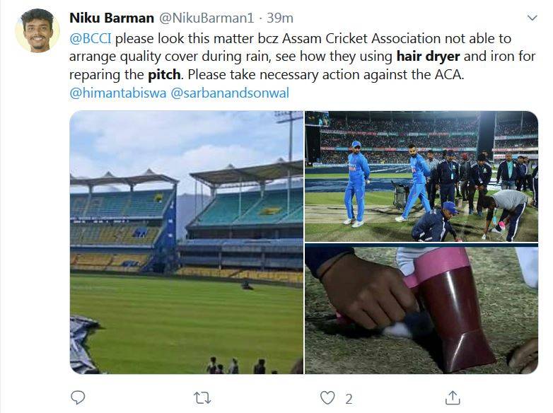 IND vs SL: पिच सुखाने के लिए हेयर ड्रायर, ट्विटर पर फैंस ने लगाई क्लास