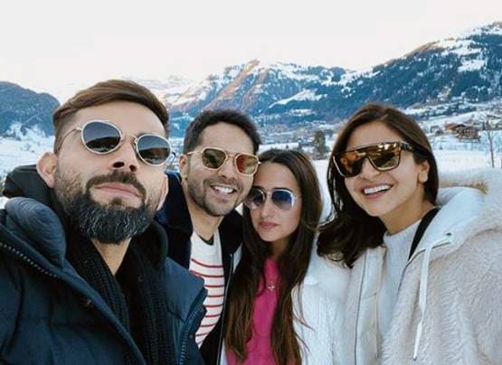 विराट-अनुष्का ने सैफीना और वरुण-नताशा संग मनाया न्यू ईयर, PHOTOS