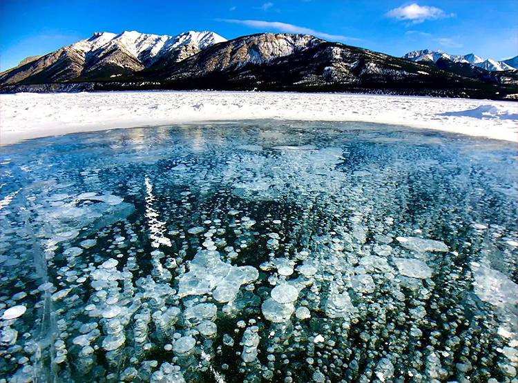 देखिए...इस झील में जम गए गैस के बुलबुले, तस्वीरें हो रहीं वायरल
