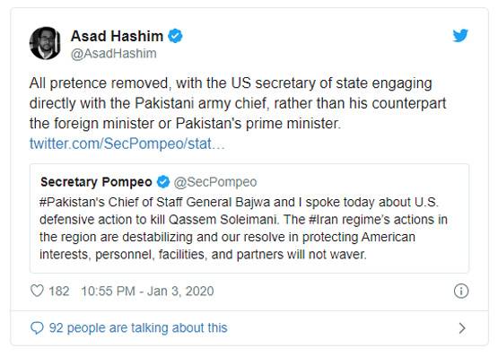 सुलेमानी की हत्या के बाद US ने इमरान के बजाय बाजवा को क्यों किया फोन?