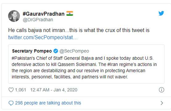 सुलेमानी की हत्या के बाद US ने इमरान के बजाय बाजवा को क्यों किया फोन?