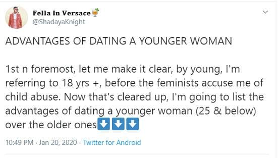 कम उम्र की लड़कियों को डेट करने के बताए फायदे, सेलिब्रिटी पर भड़के लोग