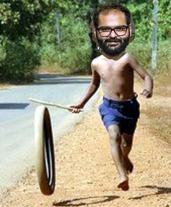 Viral Meme: उड़ान पर लगा बैन तो बाइक कंधे पर उठाकर चल पड़े कुणाल कामरा