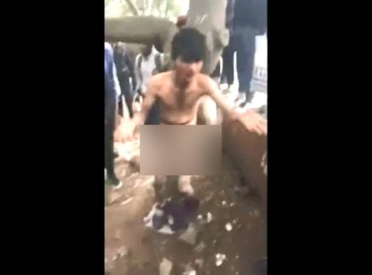 पेड़ से बांध कर क‍िया न‍िर्वस्त्र, लात-घूंसों से चोर का ब‍िगाड़ा हुल‍िया