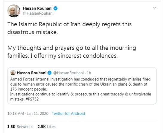 विमान पर हमले में 176 लोगों की गई जान, ईरान बोला- गलती हो गई!