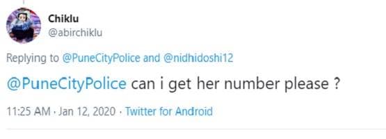 ट्विटर पर मांगा महिला का नंबर, पुलिस ने दिया मजेदार जवाब