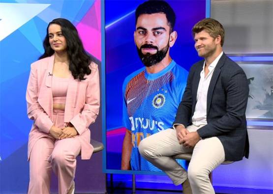 क्रिकेट स्टूडियो पहुंचीं कंगना रनौत, न्यूजीलैंड के प्लेयर संग तस्वीरें वायरल