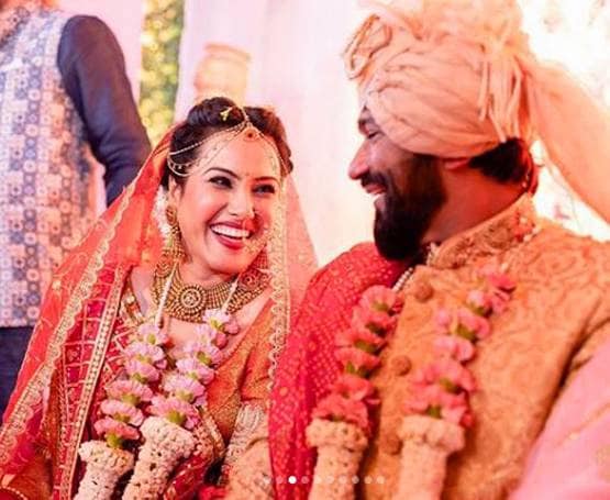 ग्रीन लहंगे संग सिंदूर-चूड़ा, रिसेप्शन में दिखा काम्या का स्टनिंग लुक