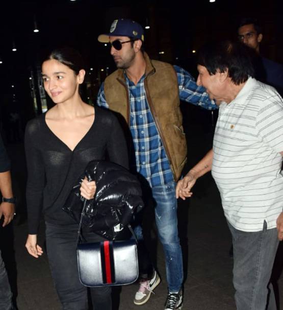 ऋष‍ि कपूर से मिलकर आलिया संग लौटे रणबीर, भाई की शादी में होंगे शामिल