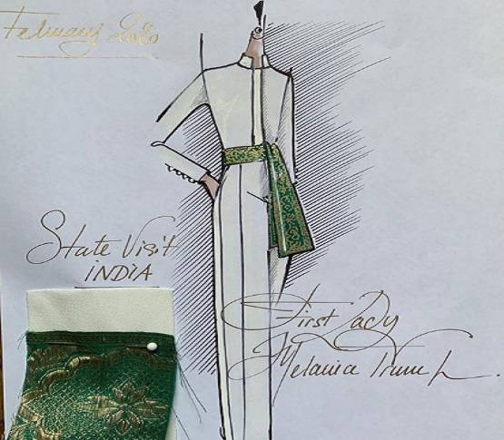 येलो टाई-ब्लैक सूट में ट्रंप, जंपसूट में मेलानिया और फ्रॉक में दिखीं इवांका