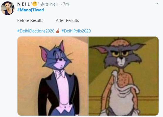 रूझानों में आप की जीत, लोगों ने मीम्स में मनोज तिवारी को लपेटा