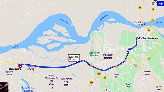 देखें MAP- राम जन्मभूमि से कितना दूर है धन्नीपुर, जहां मस्जिद के लिए मिली जमीन