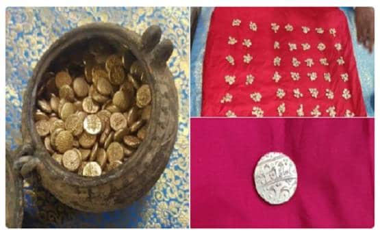 मंदिर के पास हो रही थी खुदाई, तभी निकला सोने का प्राचीन खजाना