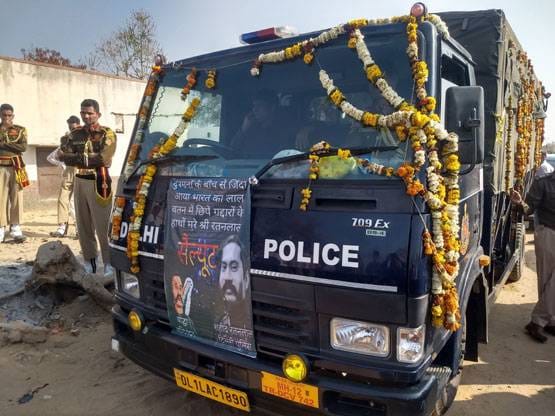 हेड कांस्टेबल रतनलाल शहीद, पुलिस के ट्रक पर गद्दार वाला मैसेज