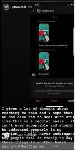 नस्लीय टिप्पणी का शिकार हुए आर्चर, सोशल मीडिया पर निकाली भड़ास