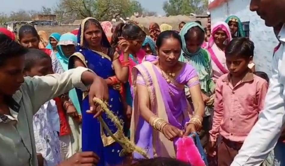 गाजे-बाजे के साथ किसान ने कराया भैंस के बच्चे का मुंडन संस्कार