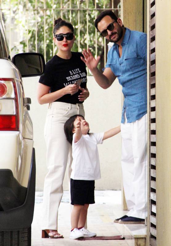 करीना-सैफ के साथ कैजुएल लुक में तैमूर, फोटोग्राफर्स देख यूं किया रिएक्ट