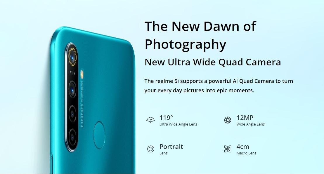 5 कैमरों वाले Realme 5i का नया वेरिएंट लॉन्च, कीमत 9,999
