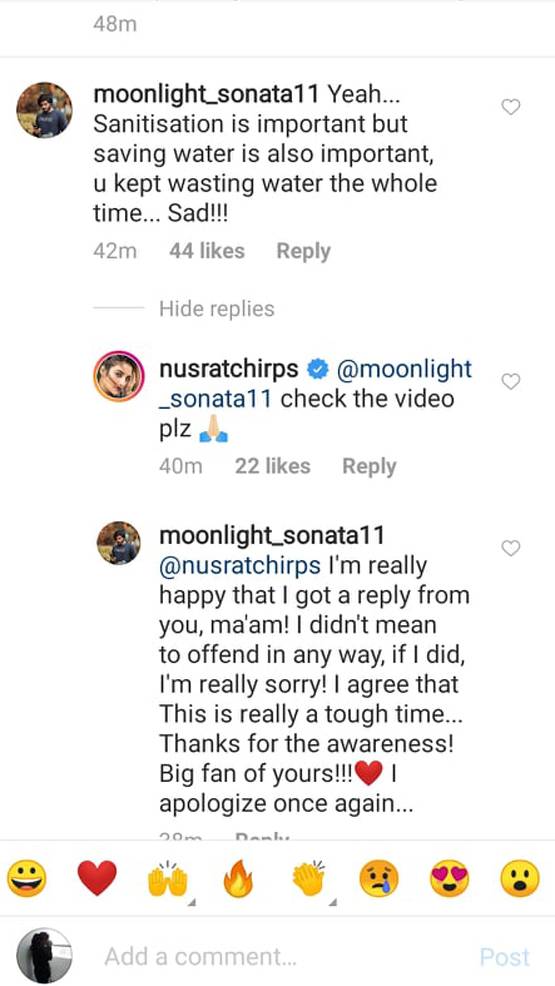 हाथ धोना सिखाते वक्त नुसरत से हुई ये बड़ी गलती, यूजर्स ने किया ट्रोल