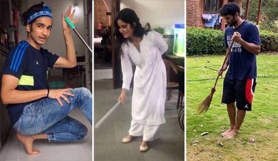 झाड़ू-पोछा बना सेलेब्स का टाइम पास, कटरीना से शिल्पा तक का हुआ ये हाल