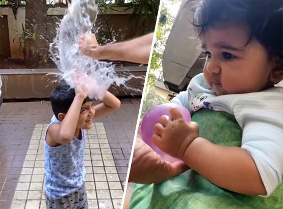 नवाबी अंदाज में तैमूर की होली, आमिर के बेटे पर चढ़ा रंगों का खुमार