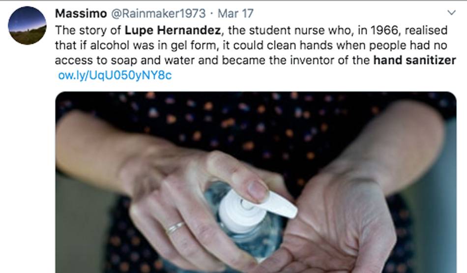 हैंड सैनिटाइज़र का जिसने किया आविष्कार, लोगों ने जताया उनका आभार